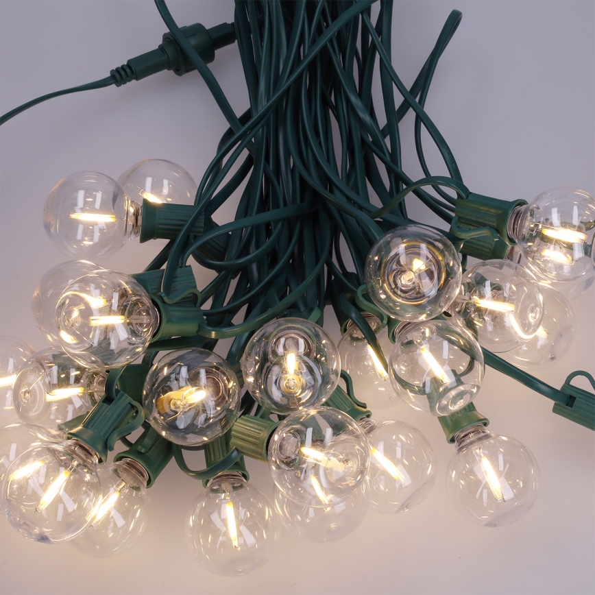 Brilagi - LED zunanji dekorativni niz GIRLANDA 25xE12/0,8W/230V 20m zelena IP44 topla bela