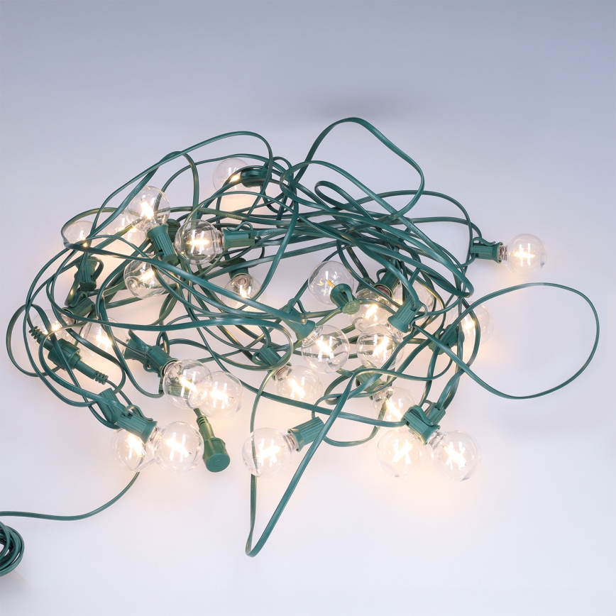 Brilagi - LED zunanji dekorativni niz GIRLANDA 25xE12/0,8W/230V 20m zelena IP44 topla bela