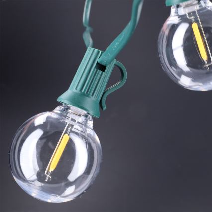 Brilagi - LED zunanji dekorativni niz GIRLANDA 25xE12/0,8W/230V 20m zelena IP44 topla bela