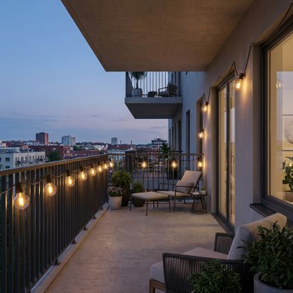 Brilagi - LED zunanji dekorativni niz GIRLANDA 10xE12/0,6W/230V 8m črna IP44 topla bela