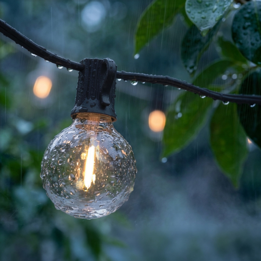 Brilagi - LED zunanji dekorativni niz GIRLANDA 10xE12/0,6W/230V 8m črna IP44 topla bela