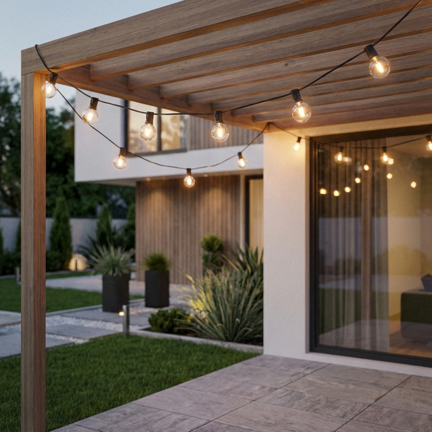 Brilagi - LED zunanji dekorativni niz GIRLANDA 10xE12/0,6W/230V 8m črna IP44 topla bela