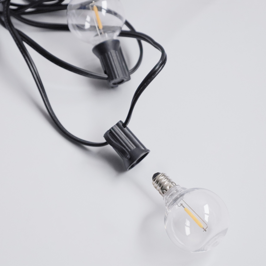 Brilagi - LED zunanji dekorativni niz GIRLANDA 10xE12/0,6W/230V 8m črna IP44 topla bela