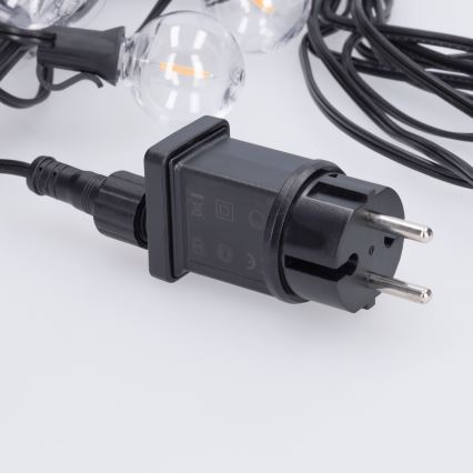 Brilagi - LED zunanji dekorativni niz GIRLANDA 10xE12/0,6W/230V 8m črna IP44 topla bela