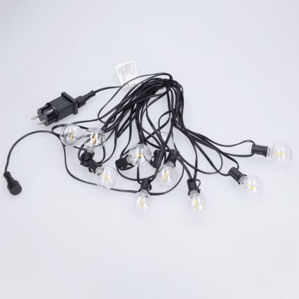 Brilagi - LED zunanji dekorativni niz GIRLANDA 10xE12/0,6W/230V 8m črna IP44 topla bela