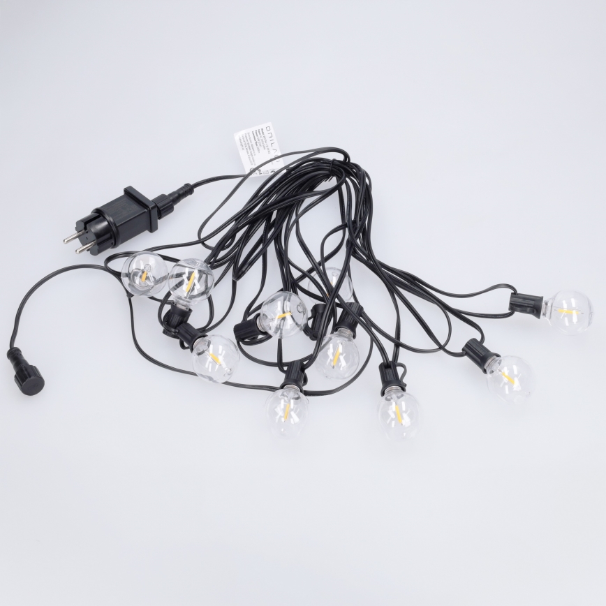 Brilagi - LED zunanji dekorativni niz GIRLANDA 10xE12/0,6W/230V 8m črna IP44 topla bela