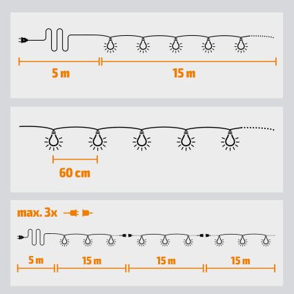 Brilagi - LED Zunanja dekorativna veriga GARLAND 25xE12 20m IP44 hladno bela