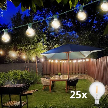 Brilagi - LED Zunanja dekorativna veriga GARLAND 25xE12 20m zelena IP44 topla bela