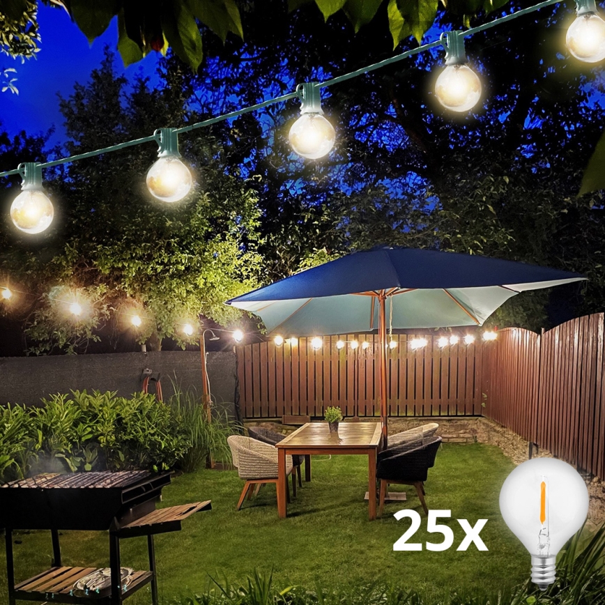 Brilagi - LED Zunanja dekorativna veriga GARLAND 25xE12 20m zelena IP44 topla bela
