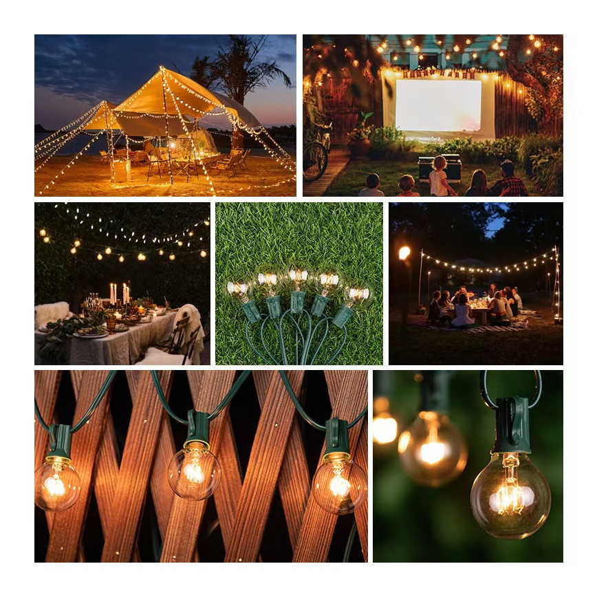 Brilagi - LED Zunanja dekorativna veriga GARLAND 25xE12 20m zelena IP44 topla bela