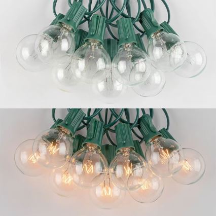 Brilagi - LED Zunanja dekorativna veriga GARLAND 25xE12 20m zelena IP44 topla bela