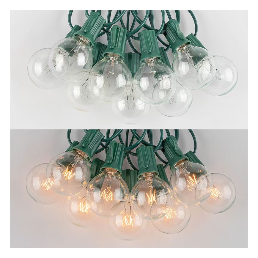 Brilagi - LED Zunanja dekorativna veriga GARLAND 25xE12 20m zelena IP44 topla bela