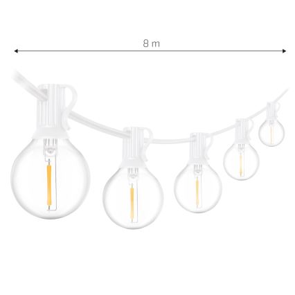 Brilagi - LED zunanji dekorativen niz GIRLANDA 10xE12/0,6W/230V 8m bela IP44 topla bela