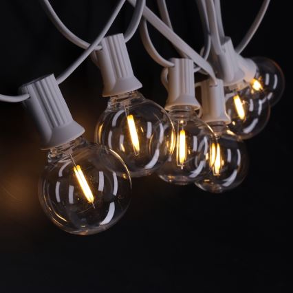 Brilagi - LED zunanja okrasna girlanda GIRLANDA, 10xE12/0,6W/230V, 8m, bela, IP44, topla bela