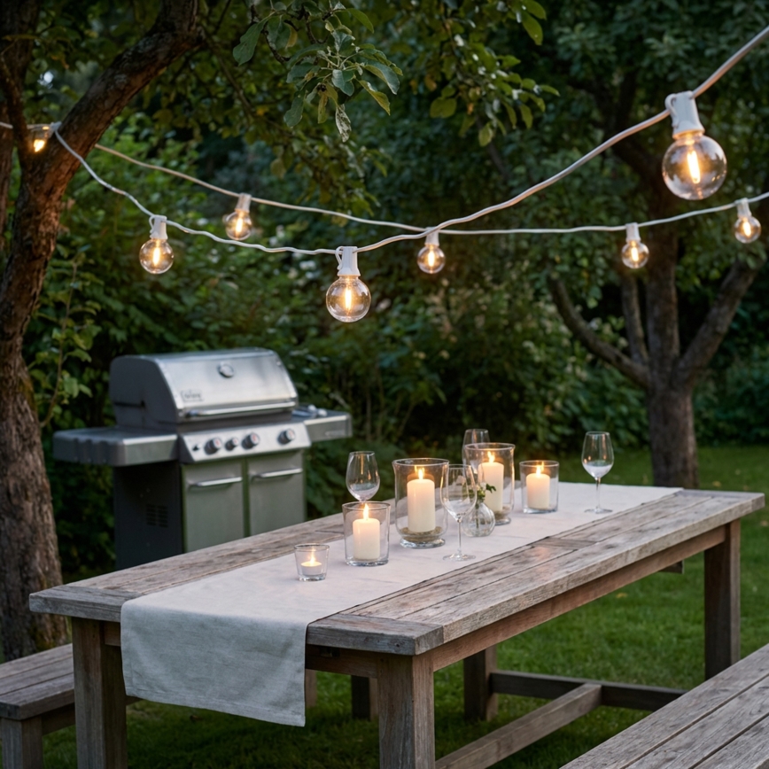 Brilagi - LED zunanja okrasna girlanda GIRLANDA, 10xE12/0,6W/230V, 8m, bela, IP44, topla bela