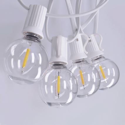 Brilagi - LED zunanja okrasna girlanda GIRLANDA, 10xE12/0,6W/230V, 8m, bela, IP44, topla bela