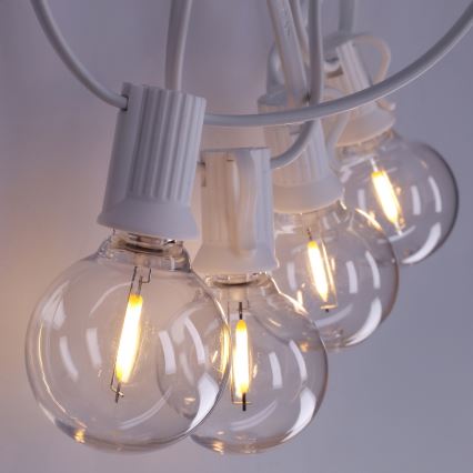 Brilagi - LED zunanja okrasna girlanda GIRLANDA, 10xE12/0,6W/230V, 8m, bela, IP44, topla bela