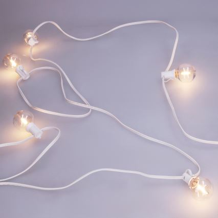 Brilagi - LED zunanja okrasna girlanda GIRLANDA, 10xE12/0,6W/230V, 8m, bela, IP44, topla bela