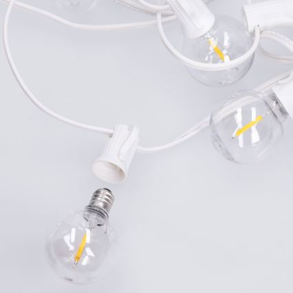 Brilagi - LED zunanja okrasna girlanda GIRLANDA, 10xE12/0,6W/230V, 8m, bela, IP44, topla bela
