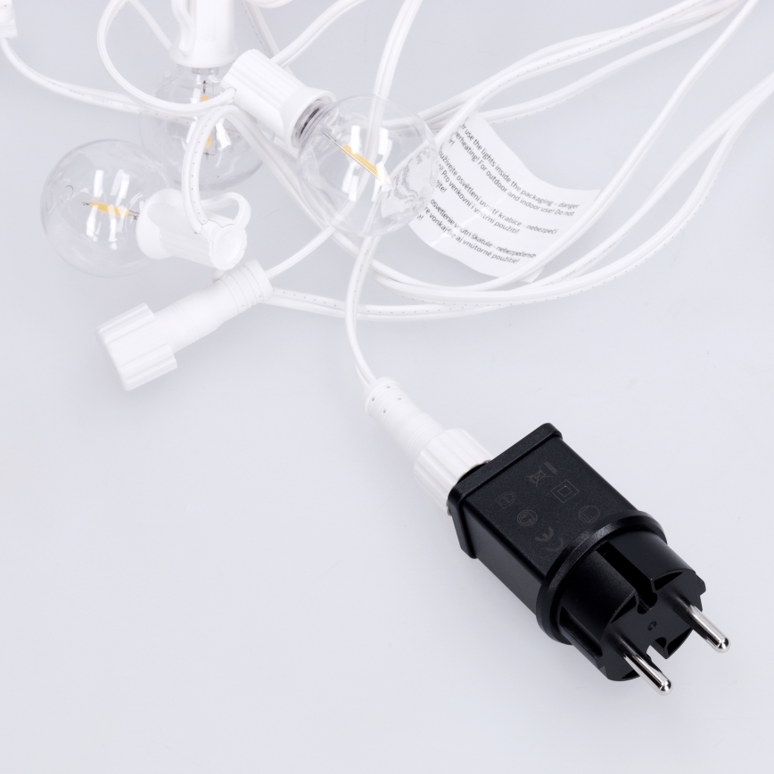 Brilagi - LED zunanja okrasna girlanda GIRLANDA, 10xE12/0,6W/230V, 8m, bela, IP44, topla bela