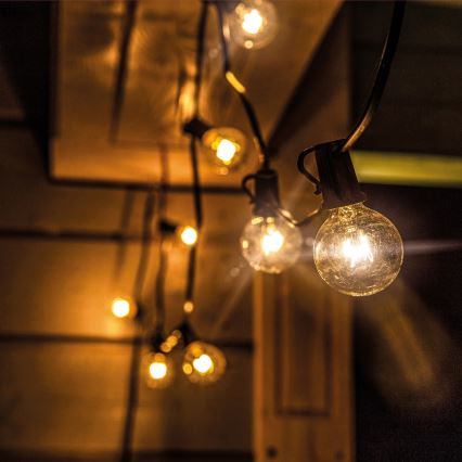 Brilagi - LED zunanji dekorativni niz GIRLANDA 18xE12/0,6W/24V 13m črna IP44 topla bela