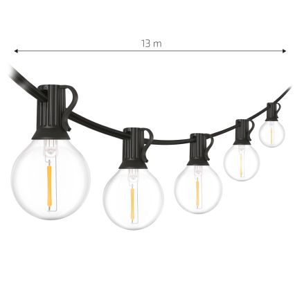 Brilagi - LED zunanji dekorativni niz GIRLANDA 18xE12/0,6W/24V 13m črna IP44 topla bela