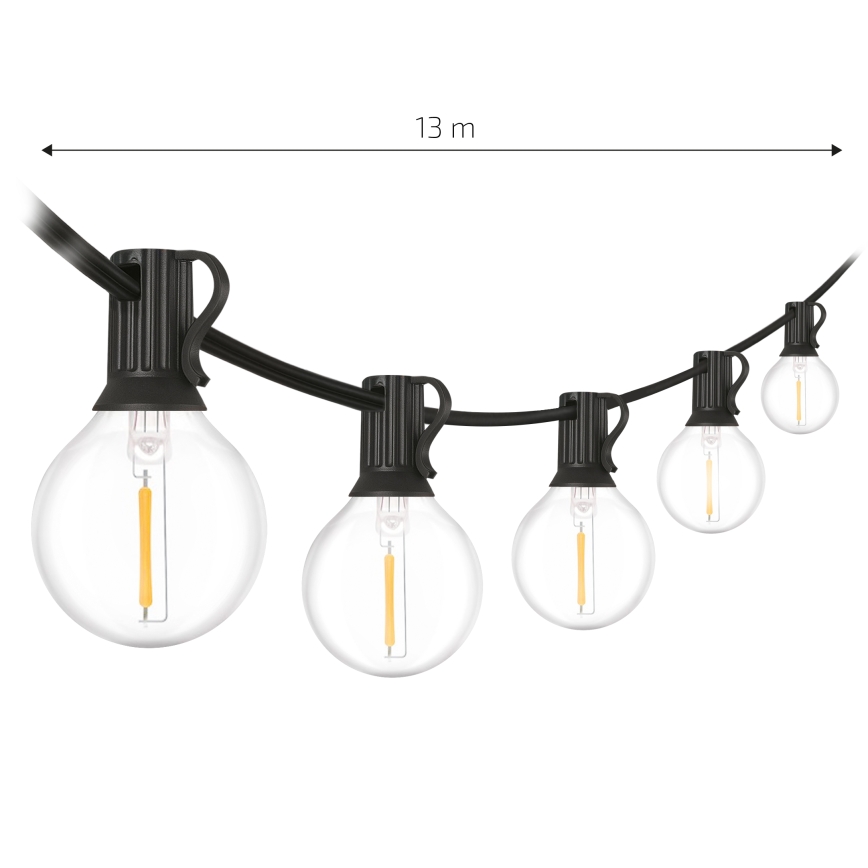 Brilagi - LED zunanji dekorativni niz GIRLANDA 18xE12/0,6W/24V 13m črna IP44 topla bela