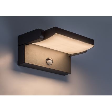 BRILAGI - LED zunanja stenska svetilka s senzorjem gibanja in senzorjem mraka ANKLE LED/12W/230V IP65 črna