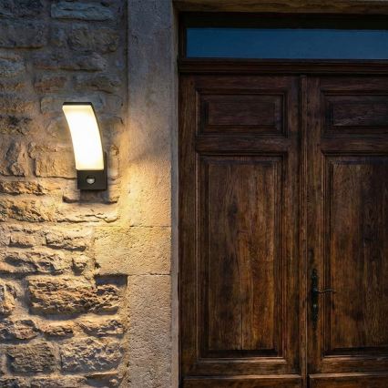 BRILAGI - LED zunanja stenska svetilka z senzorjem gibanja in mraka ARCELO LED/12W/230V IP65 črna