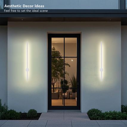 Brilagi - LED zunanja stenska svetilka AURA LED/12W/230V 3000K IP54 65 cm bela CRI 90