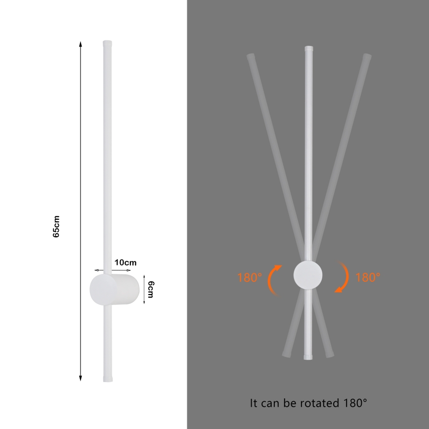 Brilagi - LED zunanja stenska svetilka AURA LED/12W/230V 3000K IP54 65 cm bela CRI 90