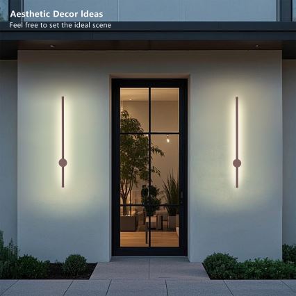 Brilagi - LED zunanje stensko svetilo AURA LED/12W/230V 3000K IP54 65 cm rjavo CRI 90