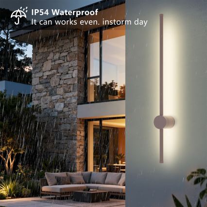 Brilagi - LED zunanje stensko svetilo AURA LED/12W/230V 3000K IP54 65 cm rjavo CRI 90