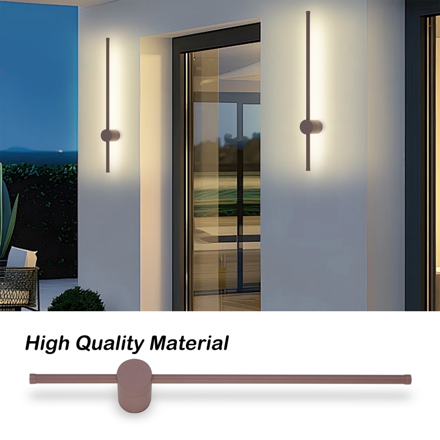 Brilagi - LED zunanje stensko svetilo AURA LED/12W/230V 3000K IP54 65 cm rjavo CRI 90
