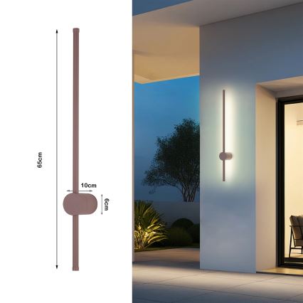 Brilagi - LED zunanje stensko svetilo AURA LED/12W/230V 3000K IP54 65 cm rjavo CRI 90