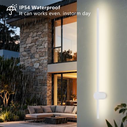 Brilagi - LED zunanja stenska svetilka AURA LED/20W/230V 3000K IP54 97 cm bela CRI 90