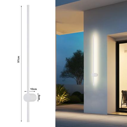 Brilagi - LED zunanja stenska svetilka AURA LED/20W/230V 3000K IP54 97 cm bela CRI 90