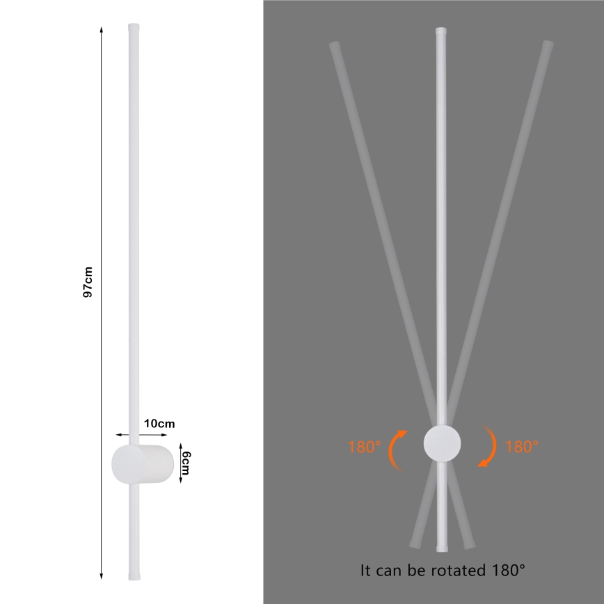 Brilagi - LED zunanja stenska svetilka AURA LED/20W/230V 3000K IP54 97 cm bela CRI 90