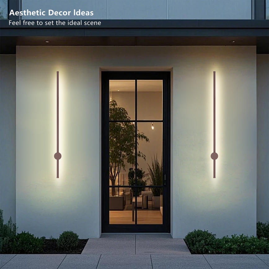 Brilagi - LED zunanja stenska svetilka AURA LED/20W/230V 3000K IP54 97 cm rjava CRI 90