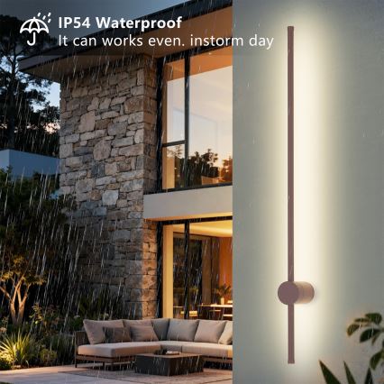 Brilagi - LED zunanja stenska svetilka AURA LED/20W/230V 3000K IP54 97 cm rjava CRI 90