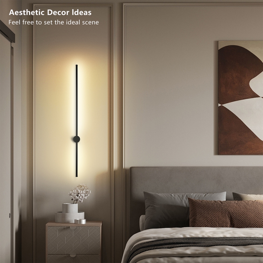 Brilagi - LED zunanja stenska svetilka AURA LED/20W/230V 3000K IP54 97 cm črna CRI 90