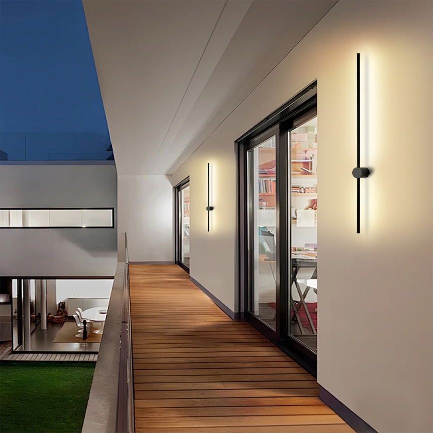 Brilagi - LED zunanja stenska svetilka AURA LED/20W/230V 3000K IP54 97 cm črna CRI 90