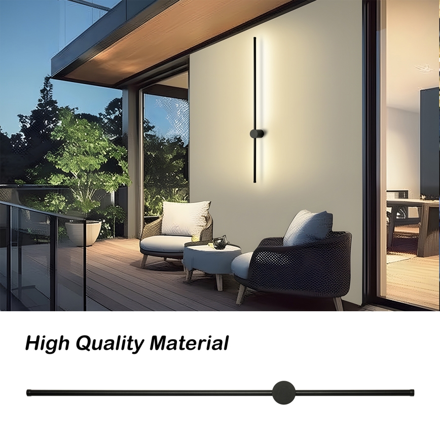 Brilagi - LED zunanja stenska svetilka AURA LED/20W/230V 3000K IP54 97 cm črna CRI 90