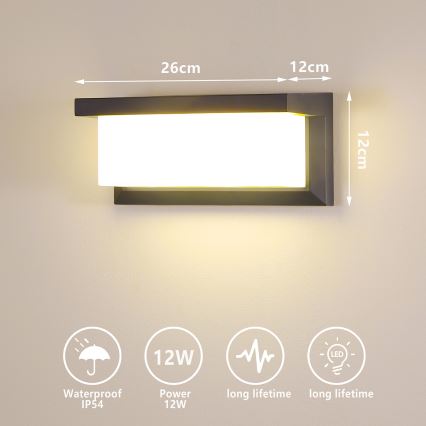 Brilagi - LED Zunanja stenska svetilka BRICKY LED/12W/230V antracit IP54