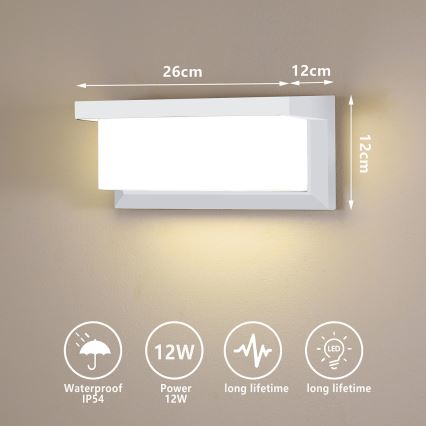 Brilagi - LED Zunanja stenska svetilka BRICKY LED/12W/230V bela IP54