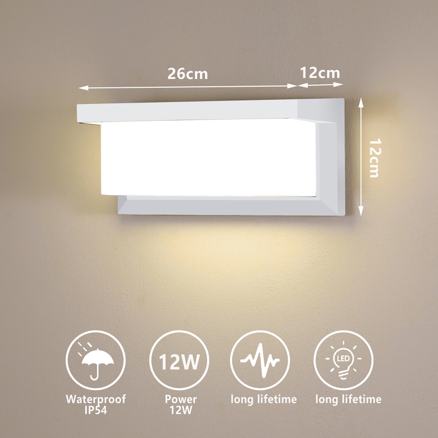 Brilagi - LED Zunanja stenska svetilka BRICKY LED/12W/230V bela IP54
