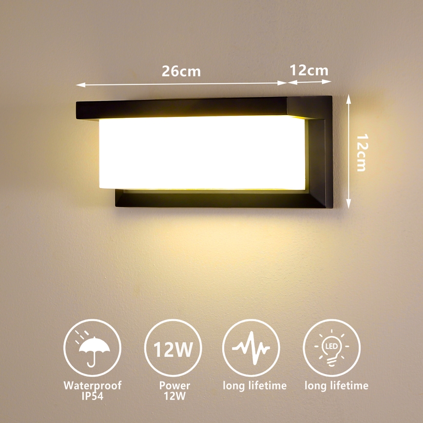 Brilagi - LED Zunanja stenska svetilka BRICKY LED/12W/230V črna IP54