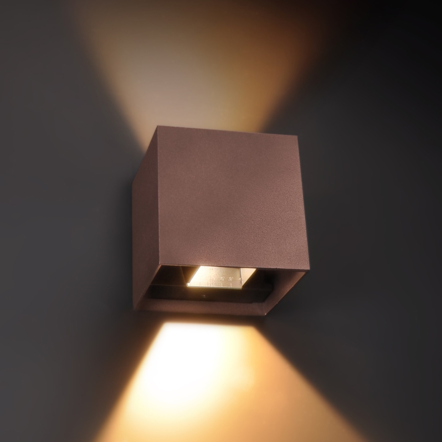 Brilagi - LED zunanja stenska svetilka CUBE LED/6W/230V rjava IP54