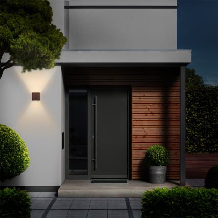 Brilagi - LED zunanja stenska svetilka CUBE LED/6W/230V rjava IP54