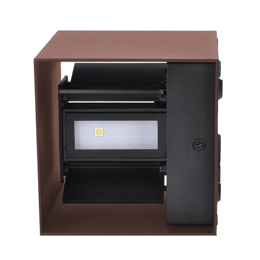 Brilagi - LED zunanja stenska svetilka CUBE LED/6W/230V rjava IP54